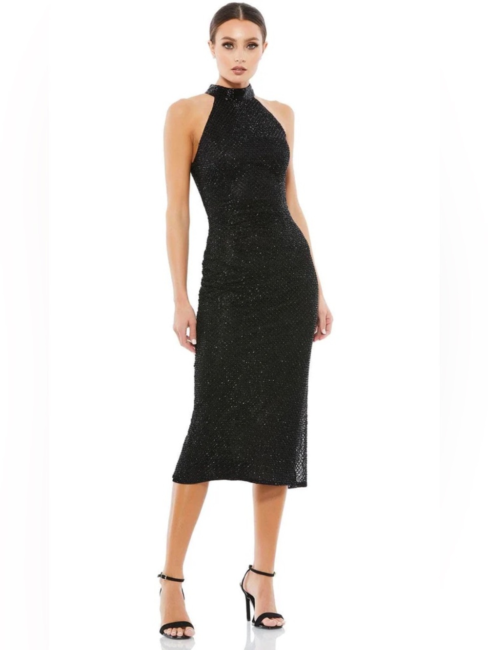 Mac Duggal A5531 Sleeveless High Neck Knee-Length Dress